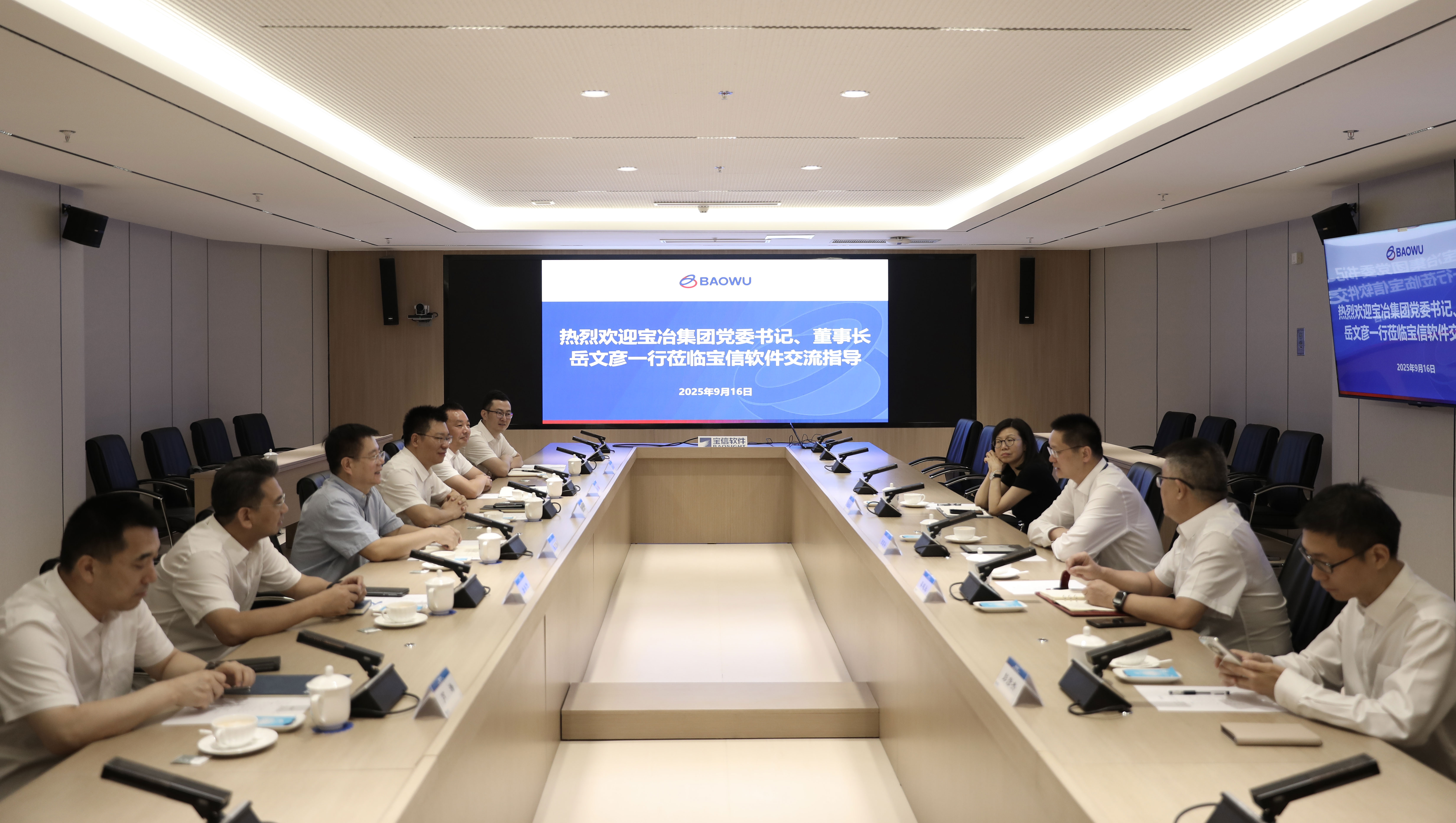 岳文彦一行拜访宝信软件党委书记、董事长田国兵
